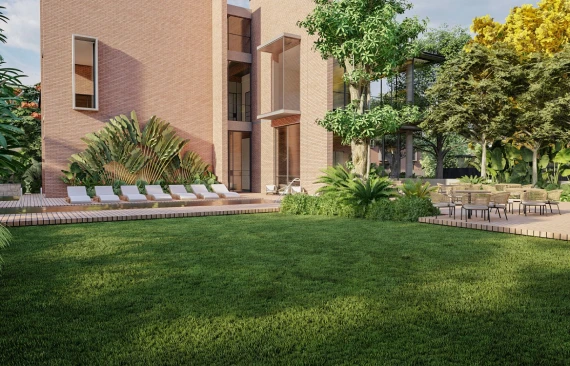 Villa cluster with landscaped frontage