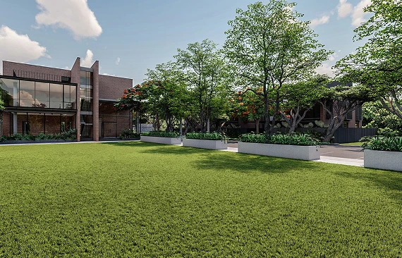 Celebration lawn within the Loop of Joy