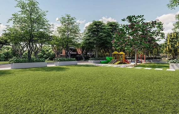 Multi-purpose lawn beside the clubhouse