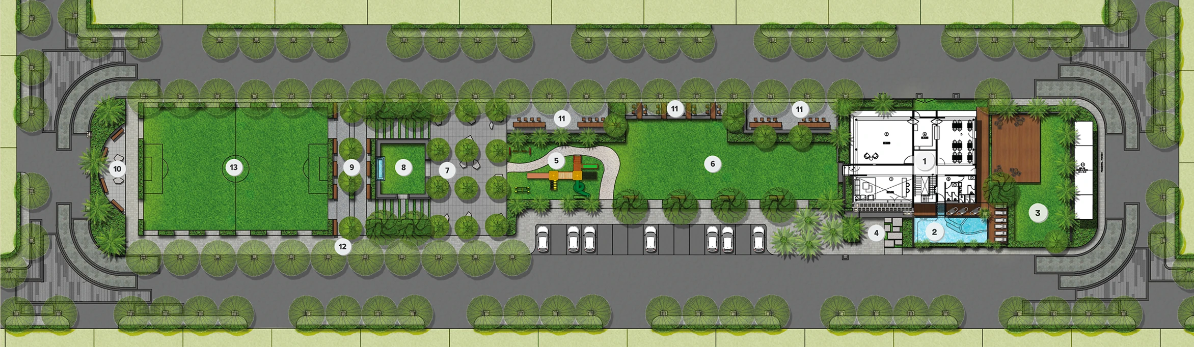 Amenity zone plan of the Loop of Joy plaza
